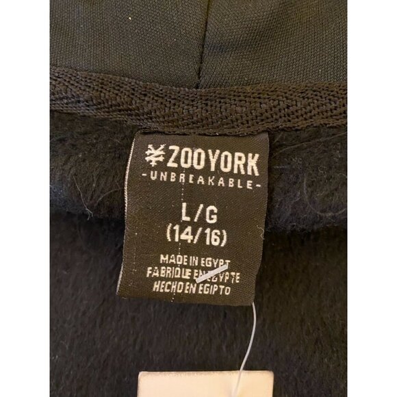Zoo York Unbreakable Black & Gray Hooded Zip-Up Sweatshirt L (14/16) - Picture 2 of 3